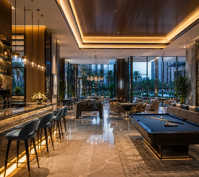 Indoor amenities at DLF The Aureva Gurgaon - 29,000 sq.ft. clubhouse, pool and spa